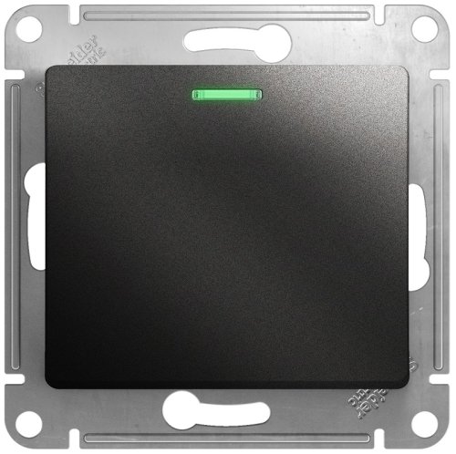 Выключатель с подсветкой без рамки Systeme Electric Glossa 1-кл. антрацит фото Выключатель с подсветкой без рамки Systeme Electric Glossa 1-кл. антрацит картинка